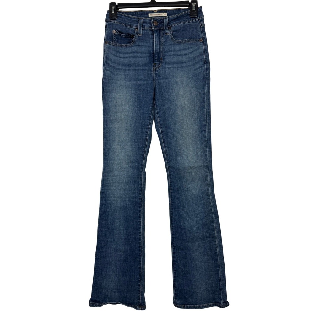 Levis 725 High Rise BOOTCUT Jeans Womens 27x30 Cotton Stretch Denim Blue Jeans